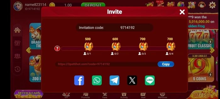 3 pati hot Referral Reward
